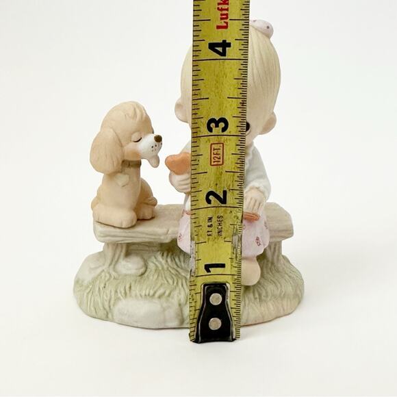 Precious Moments 1979 Loving is Sharing Figurine Trinket Little Girl Dog - Picture 4 of 5